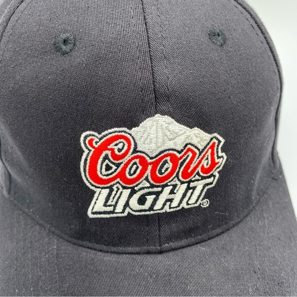 Coors Light Logo Baseball Hat Cap Black Fitted Stretch Y2K Beer Embroidered - Picture 3 of 10
